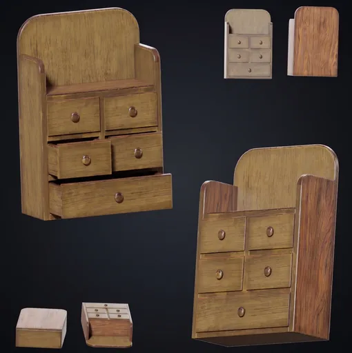 Antique Wooden Apothecary Cabinet