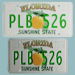 Florida Licence plate PL