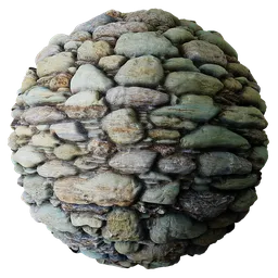 Stone Cobble Wall Coloured