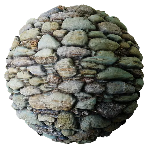 Stone Cobble Wall Coloured