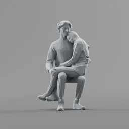 Lowpoly Couple Sitting
