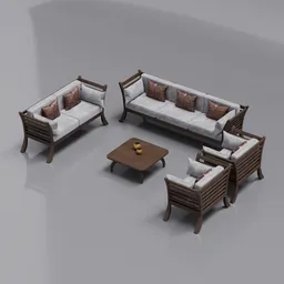 Wooden frame Sofa set