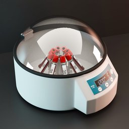 Table centrifuge with blood samples