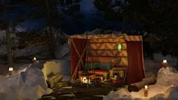 Winter Cozy Mood Campfire