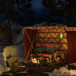 Winter Cozy Mood Campfire
