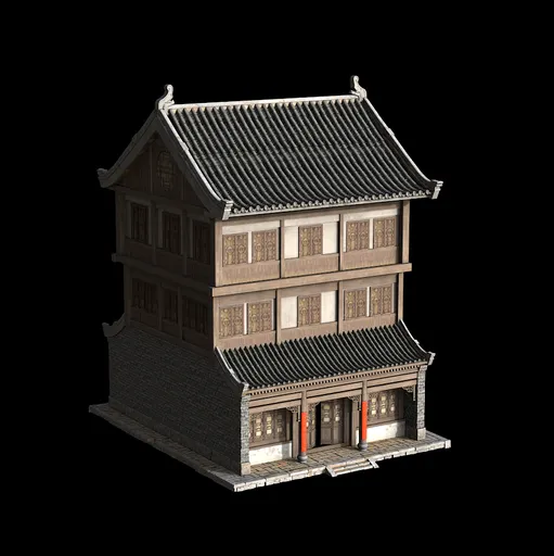 Chinese hotel building wood brick