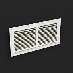 Detailed 3D model of white HVAC vent, suitable for Blender rendering and architectural visualization.