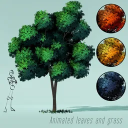 Cartoon style bushy tree
