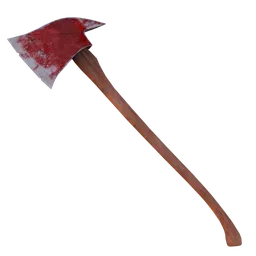 Detailed low poly 3D model of a fire axe with high-resolution textures for use in Blender 3D projects.