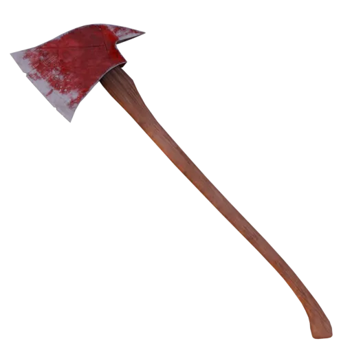Detailed low poly 3D model of a fire axe with high-resolution textures for use in Blender 3D projects.