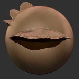 Detailed 3D sculpting brush effect for organic texturing, resembling mutant skin or foliage in Blender models.