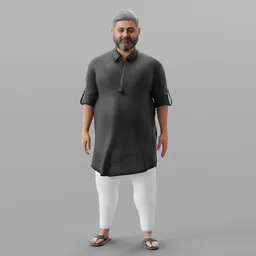 Animated Pakistani Man in Kurta