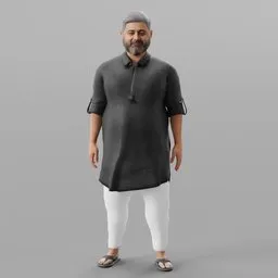 Animated Pakistani Man in Kurta