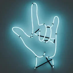 Rock Hand Neon Sign