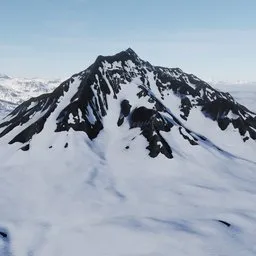 Rocky Snow Mountain Landscape