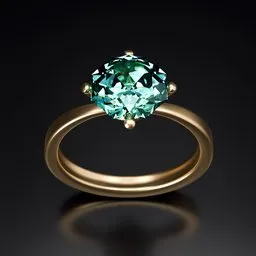 Gold ring with Blue Crystal