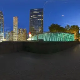 Building corridor at night