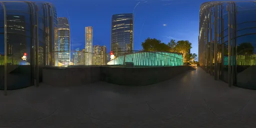 Building corridor at night