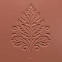 Detailed leaf pattern 3D sculpting brush for Blender, ideal for intricate designs on 3D models.