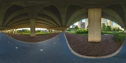 Under the bridge at sunset