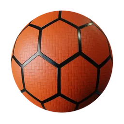 Orange Hexagonal Woven Synthetic Leather