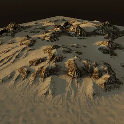 Detailed snowy mountain peak 3D model with textured surfaces for Blender rendering.