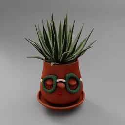 Ceramic Vase with Plant