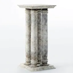 Detailed 3D Blender model of ancient Roman pillars with realistic textures, ideal for historic renders.