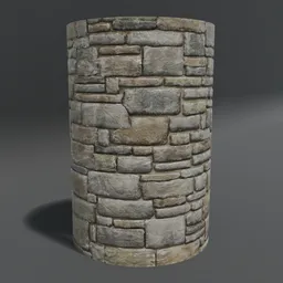 Stone Cylinder Post Pillar Clean