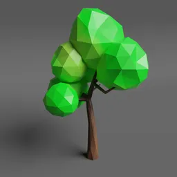 6m high low-poly 3D tree model suitable for Blender projects.