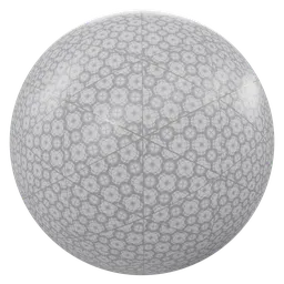 White gray flower tiles