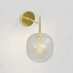 Glass and brass Wall light