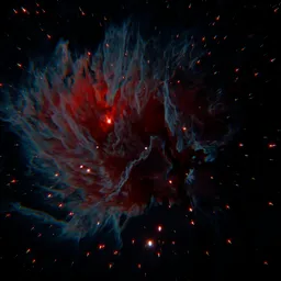 Volumetric Red and Cyan Blooming Nebula
