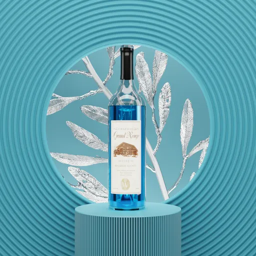 Wine Bottle Abstract Scene
