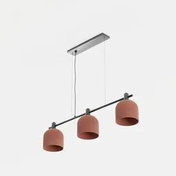 "Ceiling-light 3D model named 'Lamp 5' inspired by Dirck van der Lisse, featuring a steel collar and brown and pink color scheme. Ideal for interior lighting, this Blender 3D model comes with 1k textures for added realism."