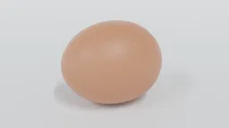 Realistic 3D model of a brown egg with quad mesh, optimized for Blender rendering and general CG visualization.