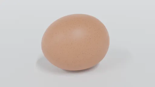 Realistic 3D model of a brown egg with quad mesh, optimized for Blender rendering and general CG visualization.