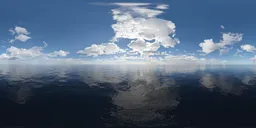 White Puffy Clouds Ocean Day