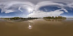 River during Sunny Cloudy Day