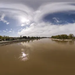 River during Sunny Cloudy Day