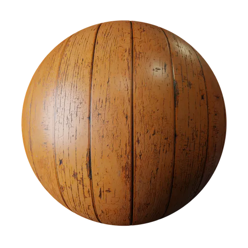 Painted wooden planks