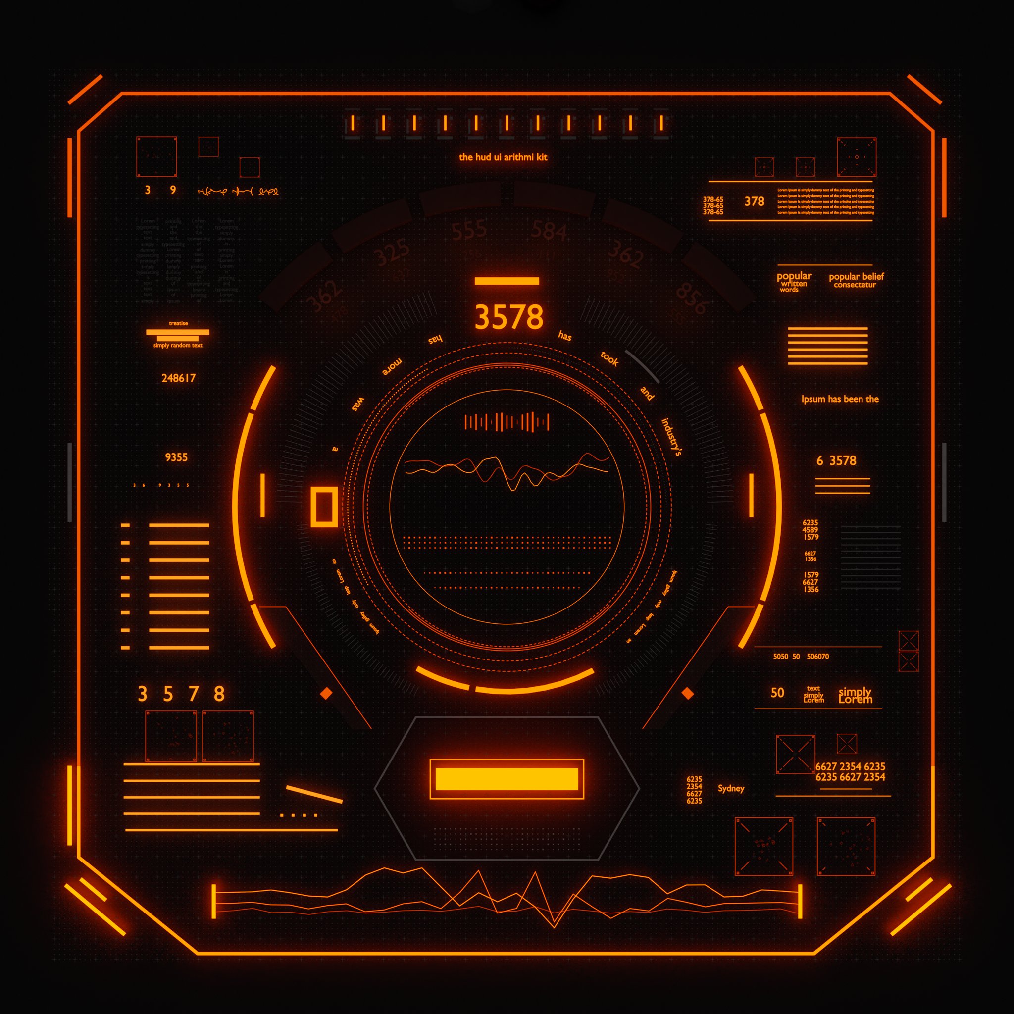 HUD & UI Arithmi | FREE Motion Design models | BlenderKit