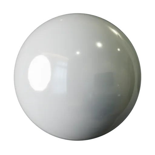 White glossy