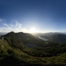 Aerial Mountain Sunny Sunset