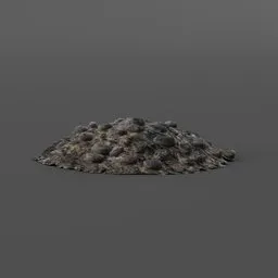 Realistic 3D render of iron scraps, perfect for blacksmithing scenarios, compatible with Blender for industrial design.