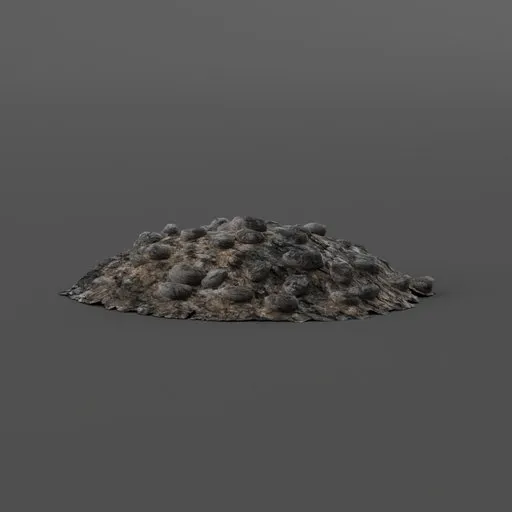 Realistic 3D render of iron scraps, perfect for blacksmithing scenarios, compatible with Blender for industrial design.