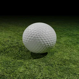 Realistic Blender 3D golf ball model with detailed texture for sports simulations and visual content.