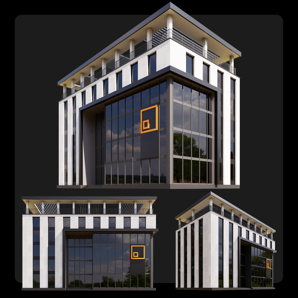 Office Building ID015 | Commercial Buildings Models | BlenderKit