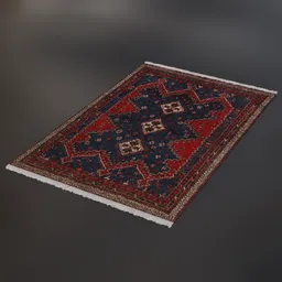"Highly detailed 3D model of a Persian carpet (afshar) for Blender 3D. Featuring a beautiful red and blue design with sparse floating particles, this tileable rug adds the perfect Middle Eastern touch to any living room. Optimize your efficiency by reducing the number of particles in the system."