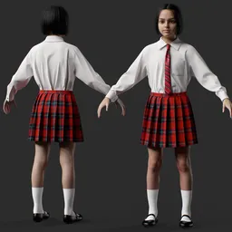 Plaid School Girl Uniform